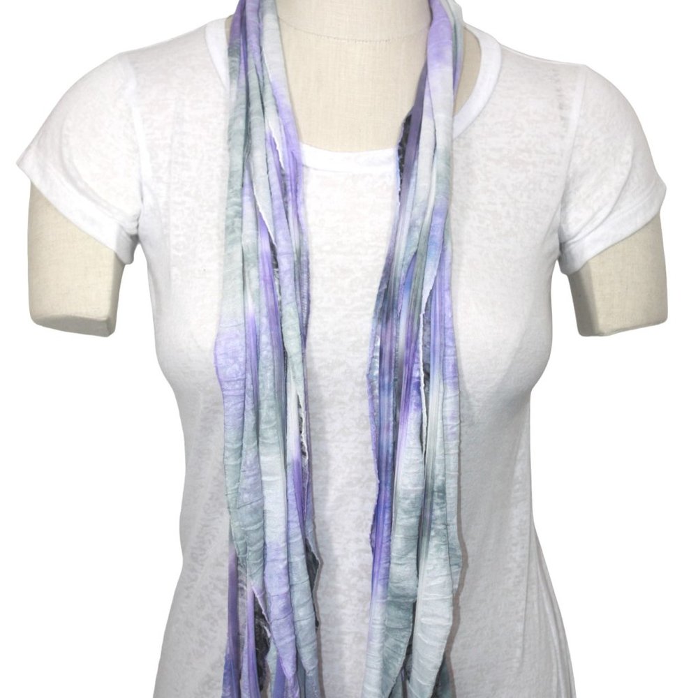 Purple Gray Leopard Flutter Scarf Lightweight Women Accessory Multiwear